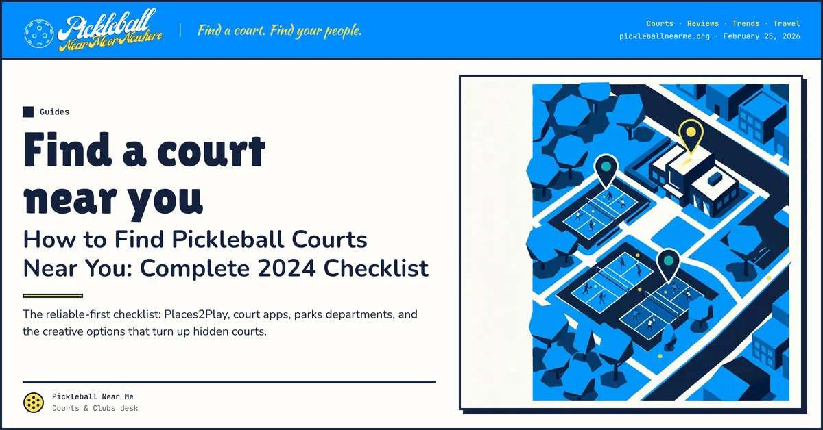 Find a court near you — How to Find Pickleball Courts Near You: Complete 2024 Checklist