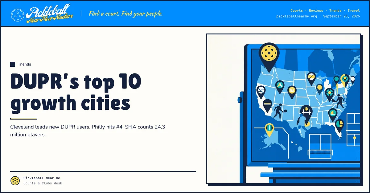 DUPR’s top 10 growth cities — Map the Fastest-Growing Sport in America