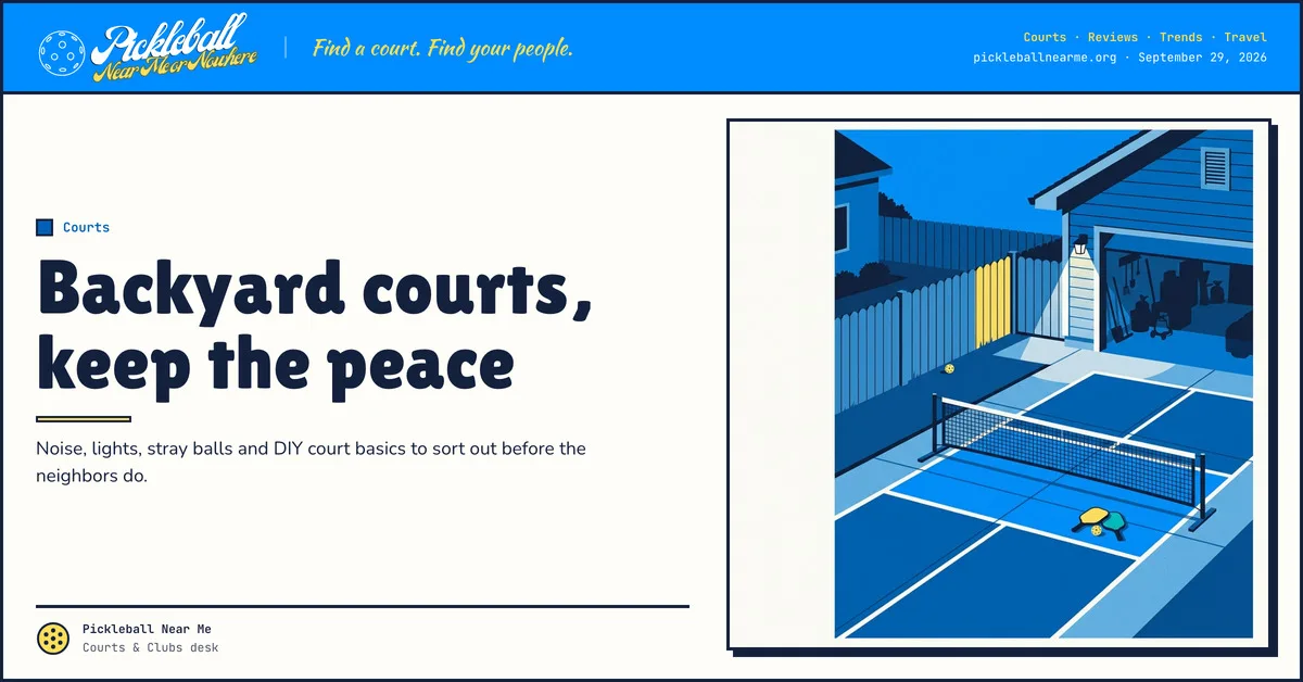 Backyard courts, keep the peace — Play Backyard Pickleball Without a War