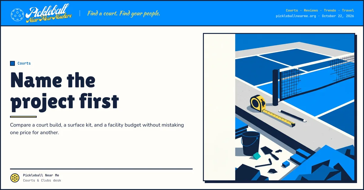 Name the project first — Sort pickleball court construction cost