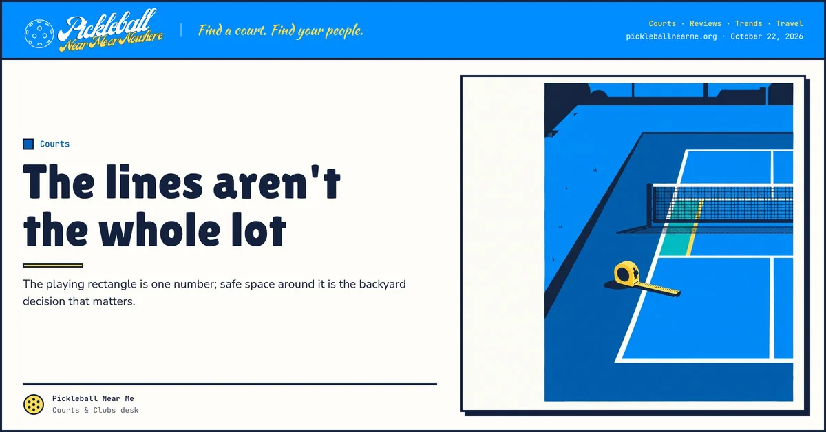 The lines aren't the whole lot — Measure pickleball court dimensions